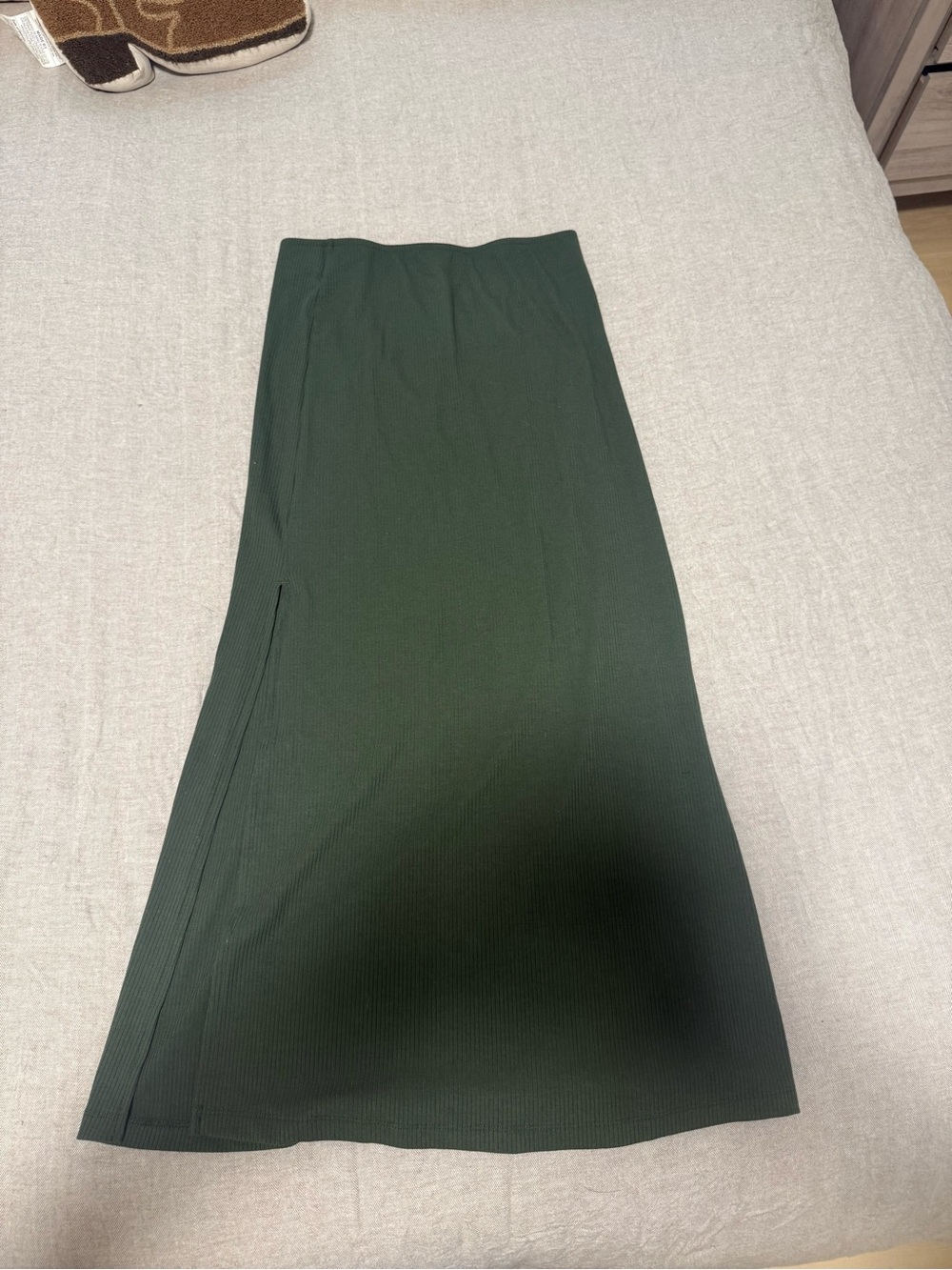 American Eagle Outfitters Dark Green Maxi Skirt with Side Slit